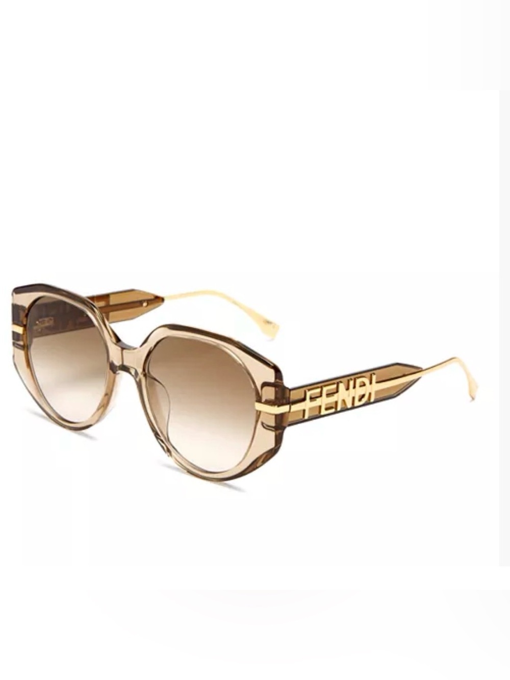Fendi Fendigraphy Women’s Brown Gradient Round Sunglasses w/COA